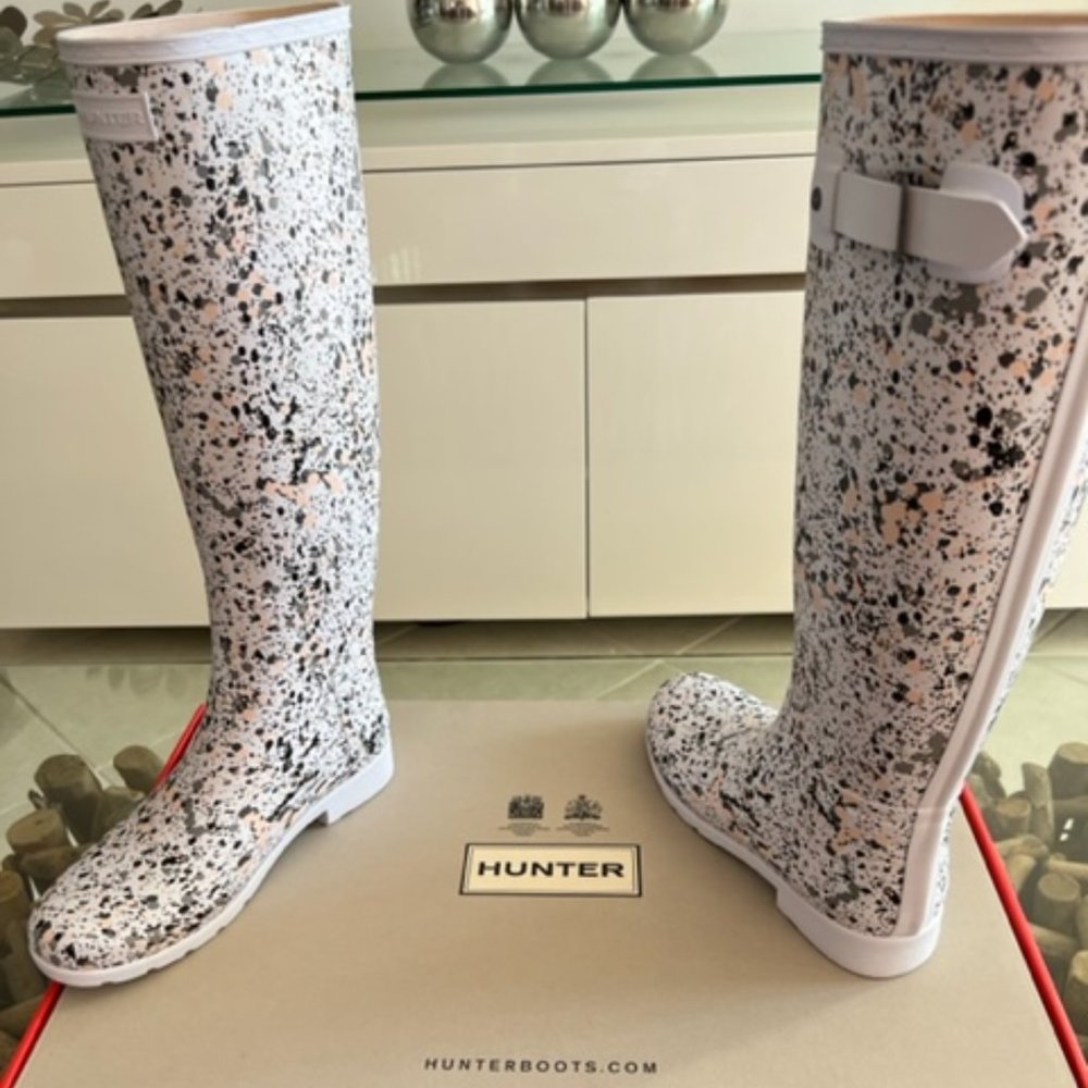 HUNTER Particle Print Spurrey Rain Boots - Picture 2 of 7